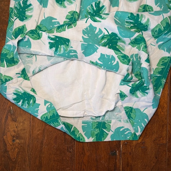 J Crew Monstera Palm Leaf Print Linen Blend Pencil Skirt White and Green S - Picture 2 of 8